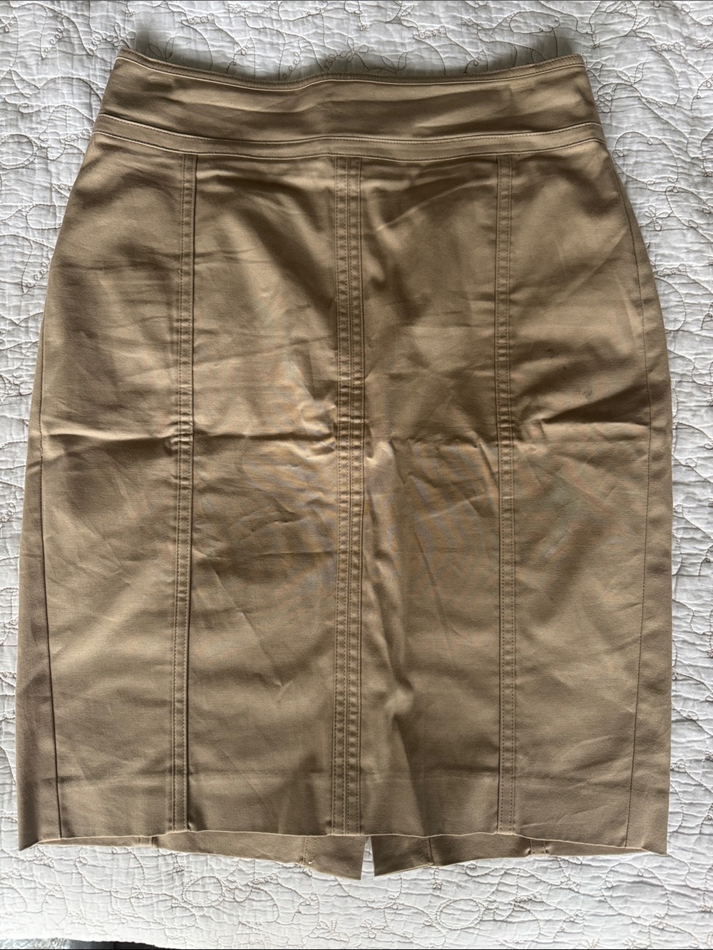 Ann Taylor Tan Pencil Skirt with Front Seams